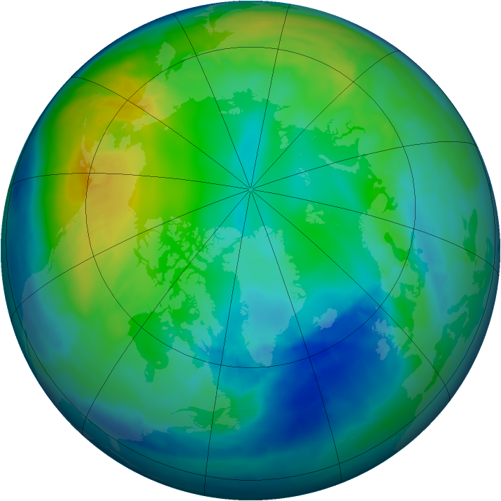 Arctic ozone map for 12 November 2008